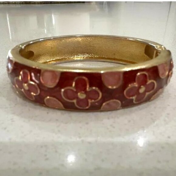 Vintage Cloisonne Clamper Bracelet - Picture 1 of 8